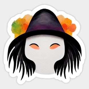 Halloween witch minimalist portrait Sticker